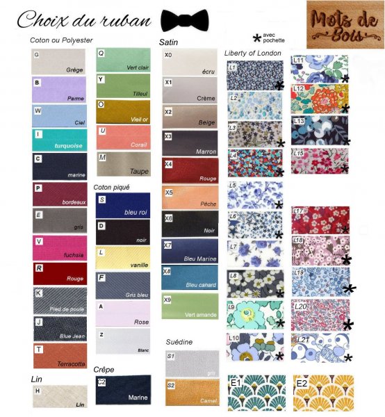 cores de fitas para laços de madeira