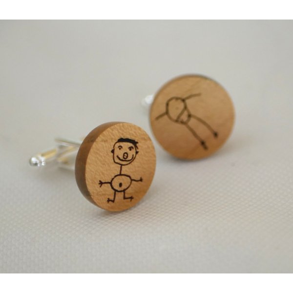 Desenho da criança no cufflink