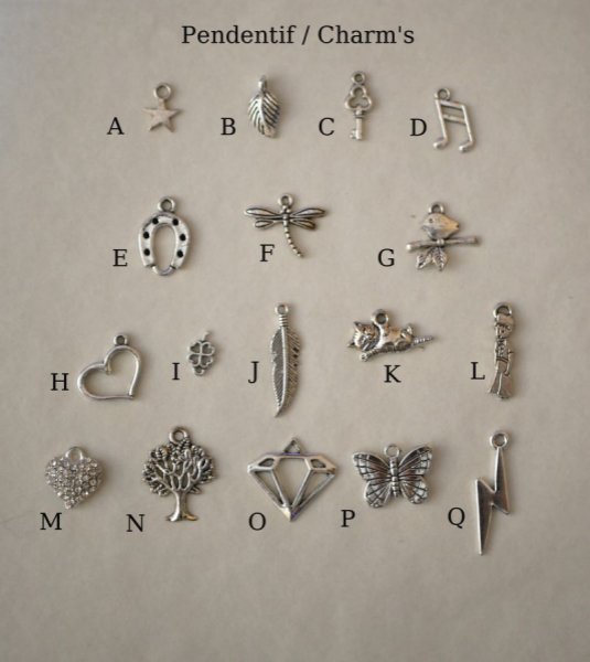 Pingente de madeira pintado a cores sobre corrente de prata para ser personalizado