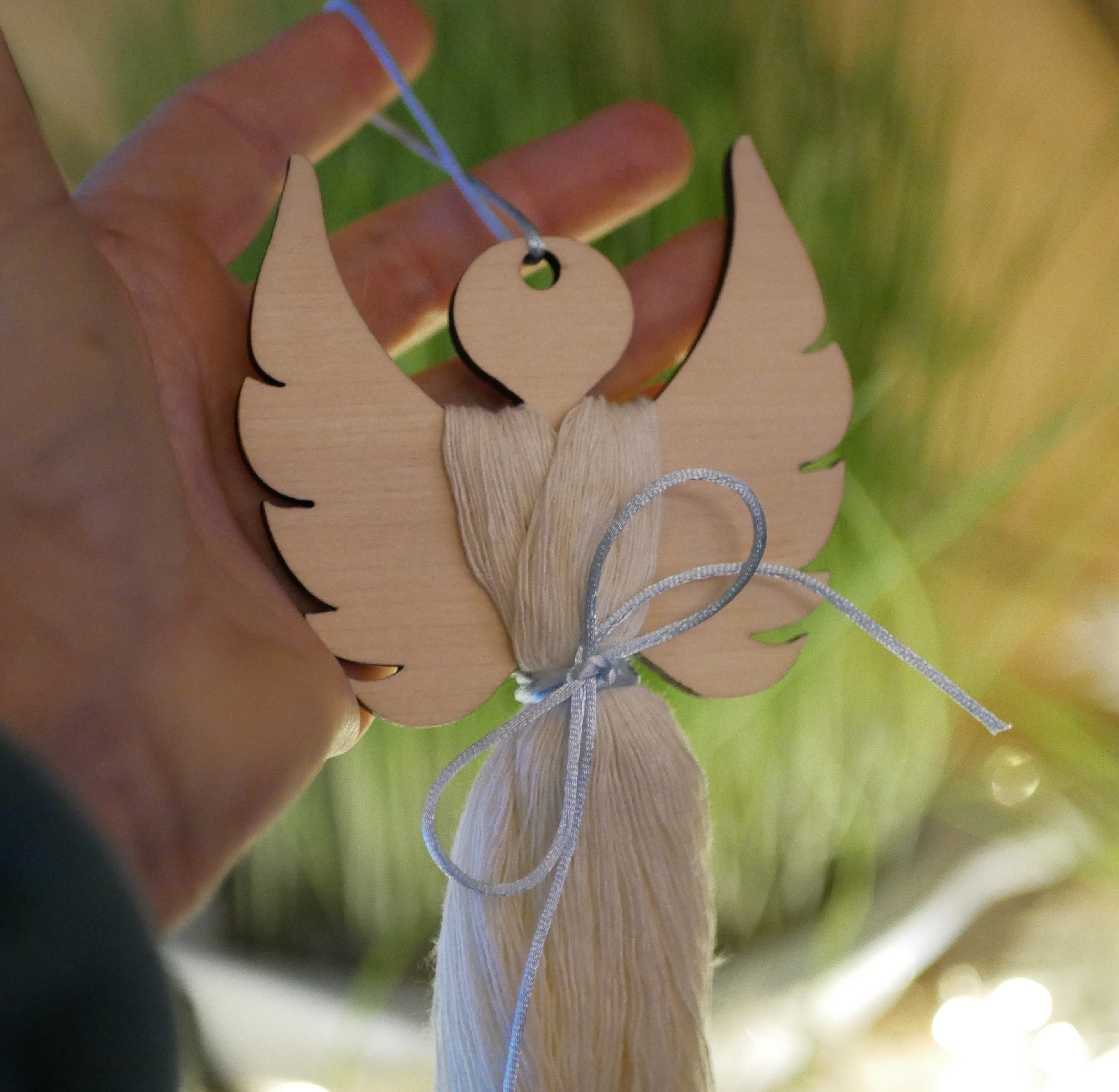 Anjo de madeira para pendurar como boneco "faça você mesmo 