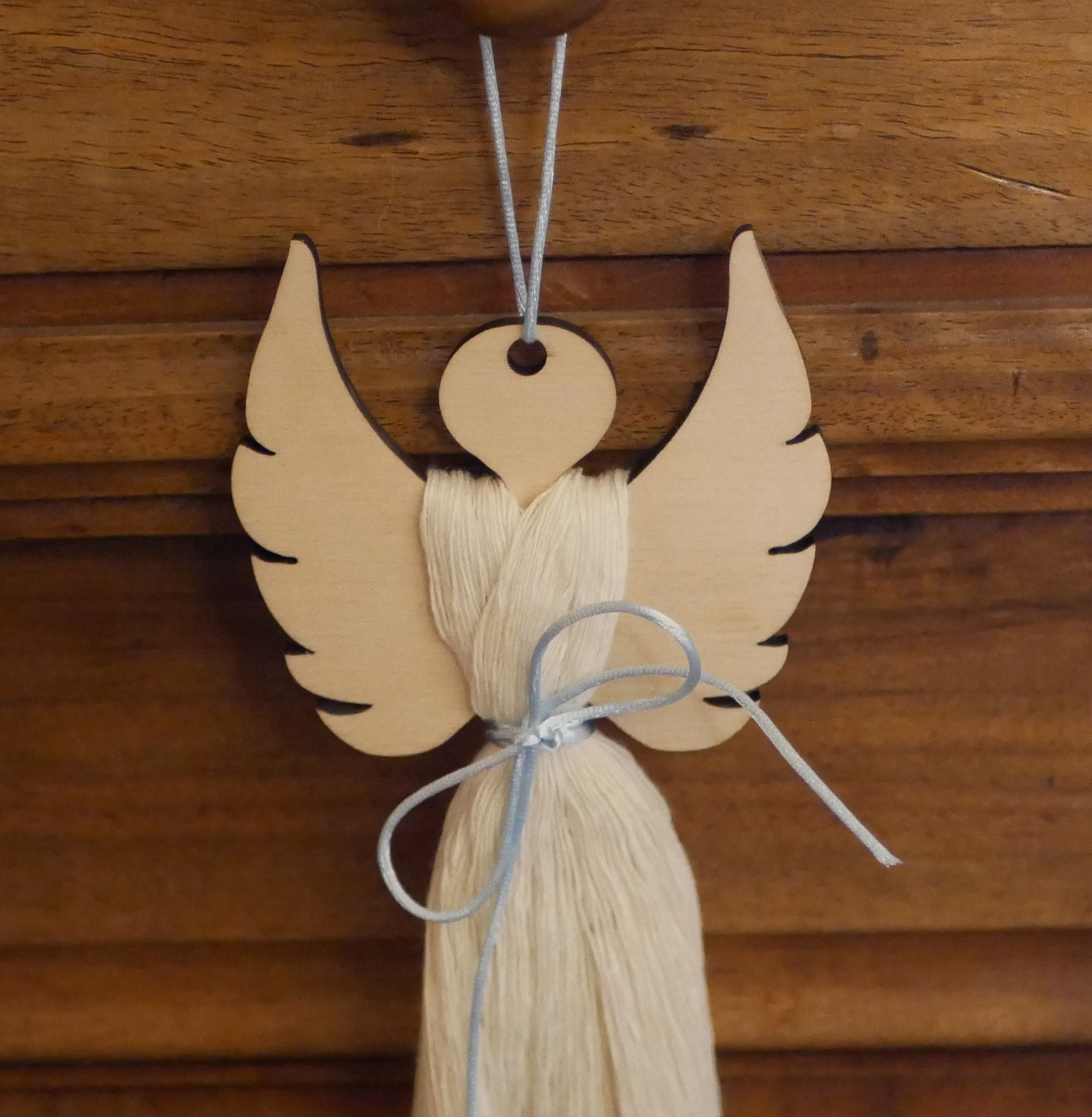 Anjo de madeira para pendurar como boneco "faça você mesmo 