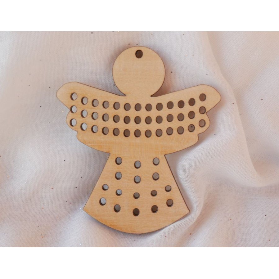 Anjo de Natal de madeira para bordar e decorar-se 