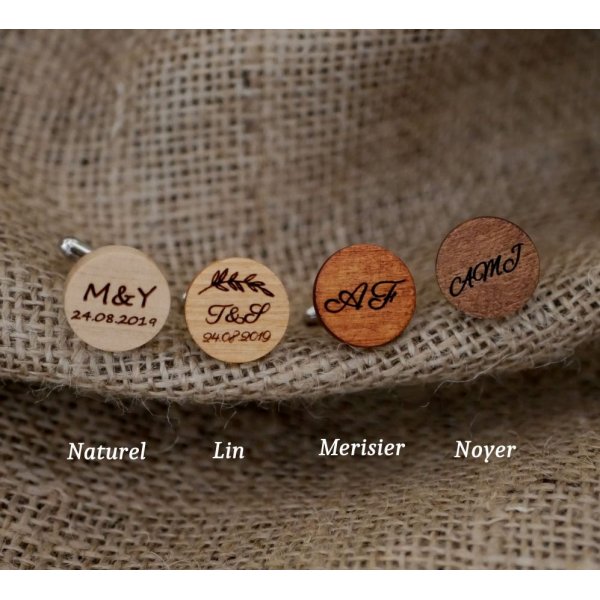 Bot&otilde;es de punho redondos de madeira para personalizar 18mm