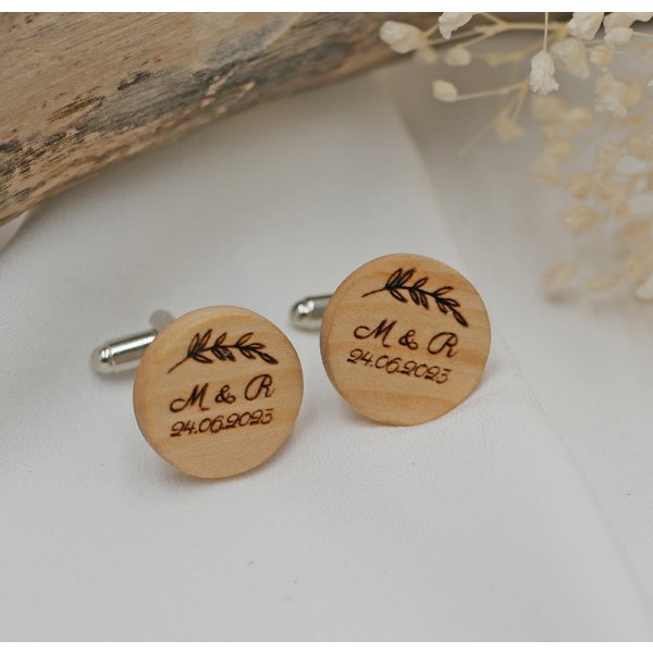 Bot&otilde;es de punho redondos de madeira para personalizar 18mm