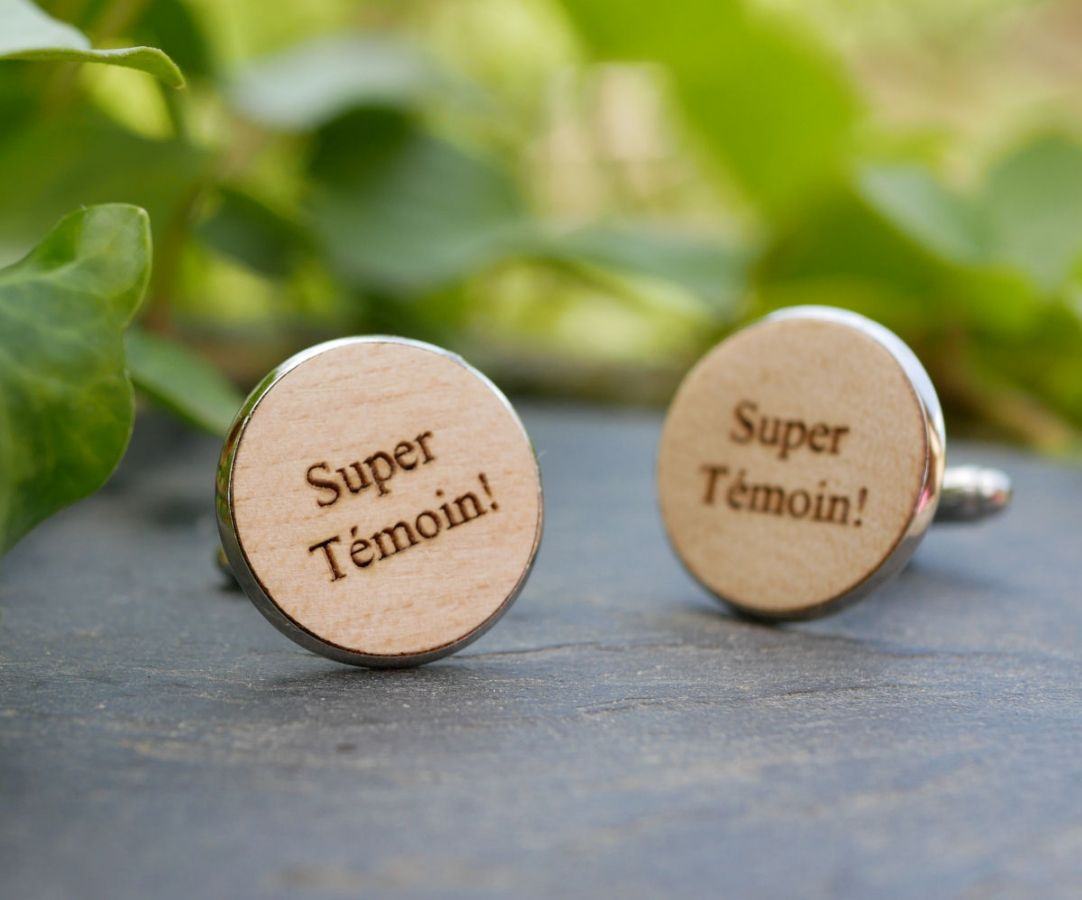 Botões de punho em madeira fina de cabochon 20mm personalizável