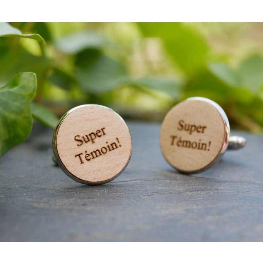 Botões de punho em madeira fina de cabochon 20mm personalizável
