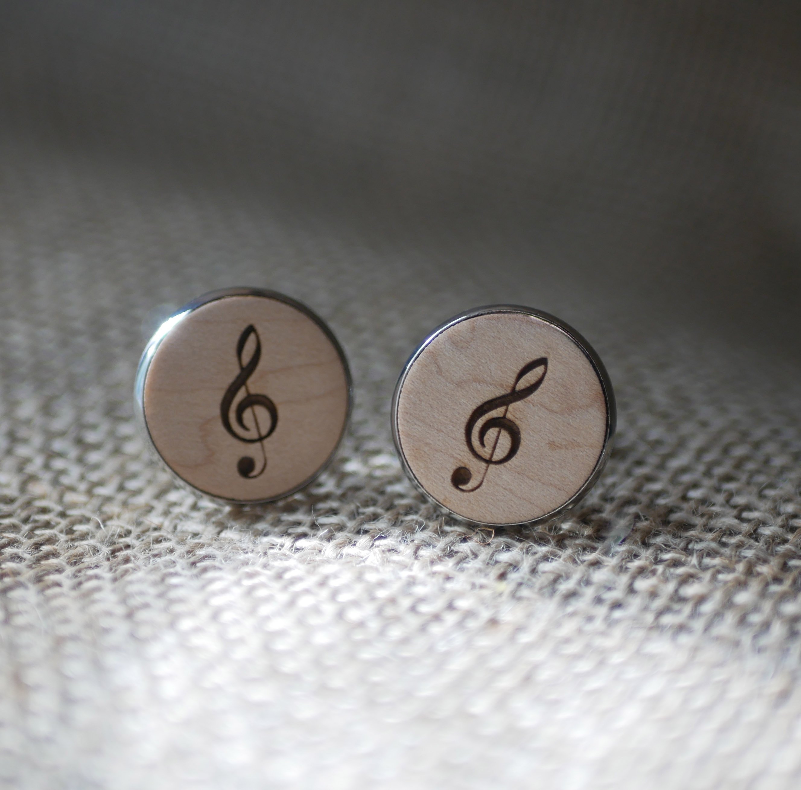 Conjunto de botões de punho de cabochon com desenho gravado