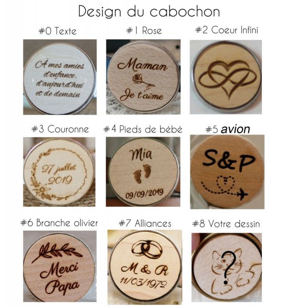 Bracelete de lat&atilde;o e madeira com cabochon personaliz&aacute;vel 