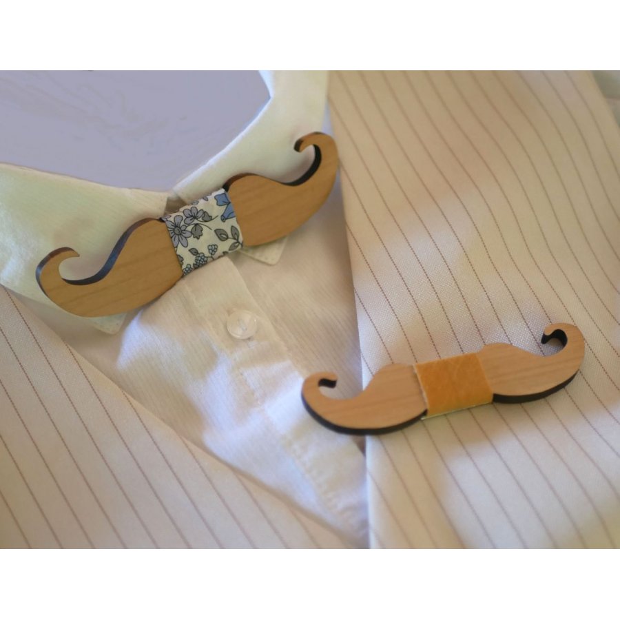 Mini broche de laço de madeira para personalizar