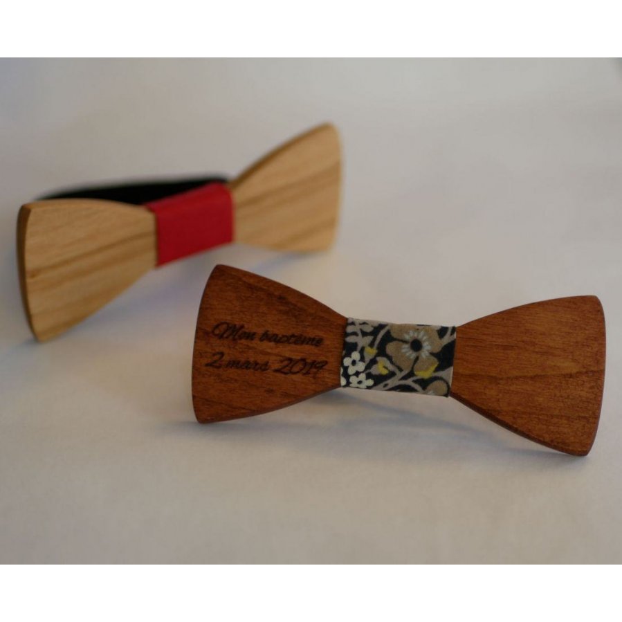 Mini broche de laço de madeira para personalizar