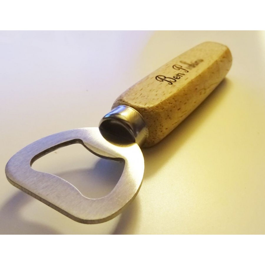 Abre-garrafas de madeira gravada para personalizar, presente de casamento 