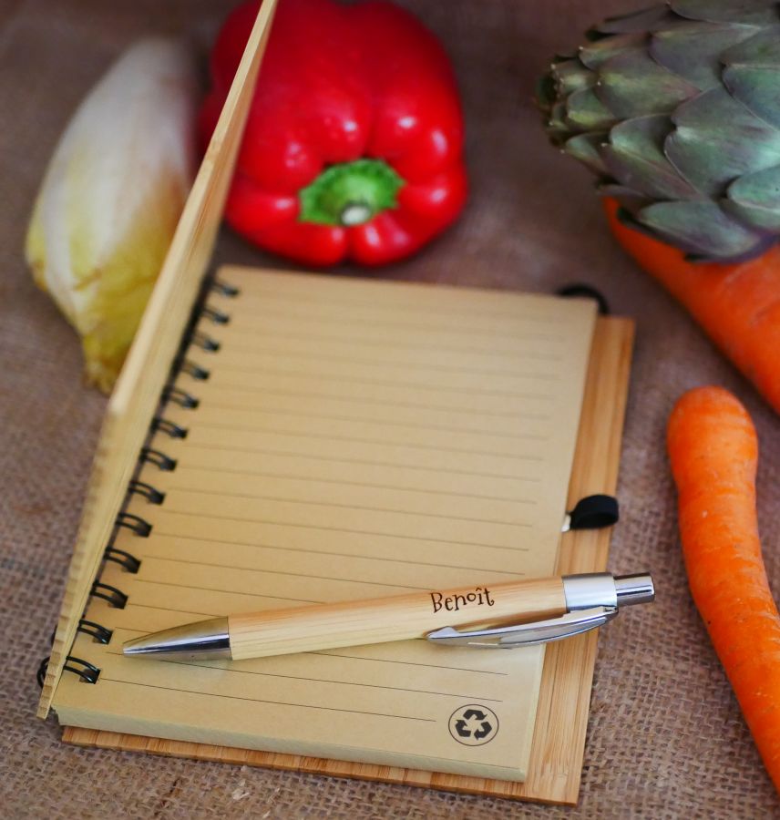 Caderno em madeira Receitas de cozinha para personalizar