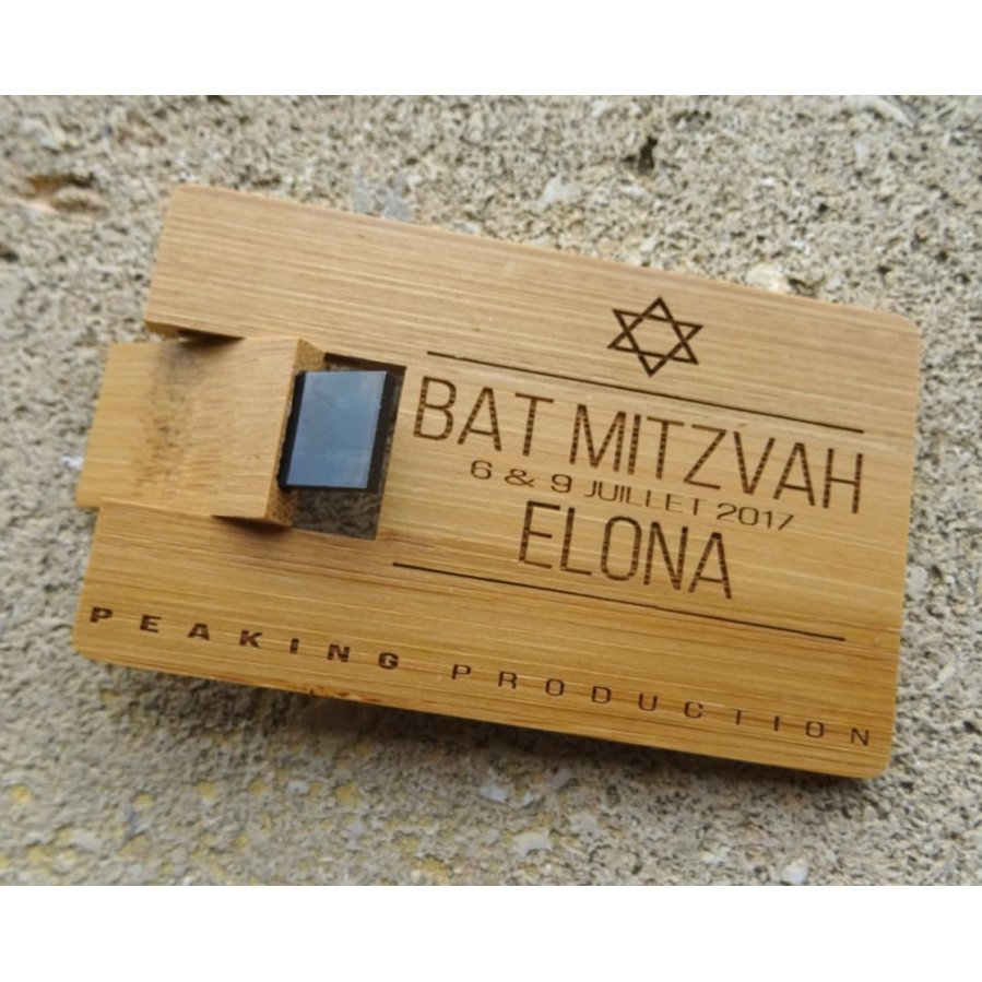 Chave USB 32 GB Cartão de madeira de bambu carbonizado para ser personalizado por gravação