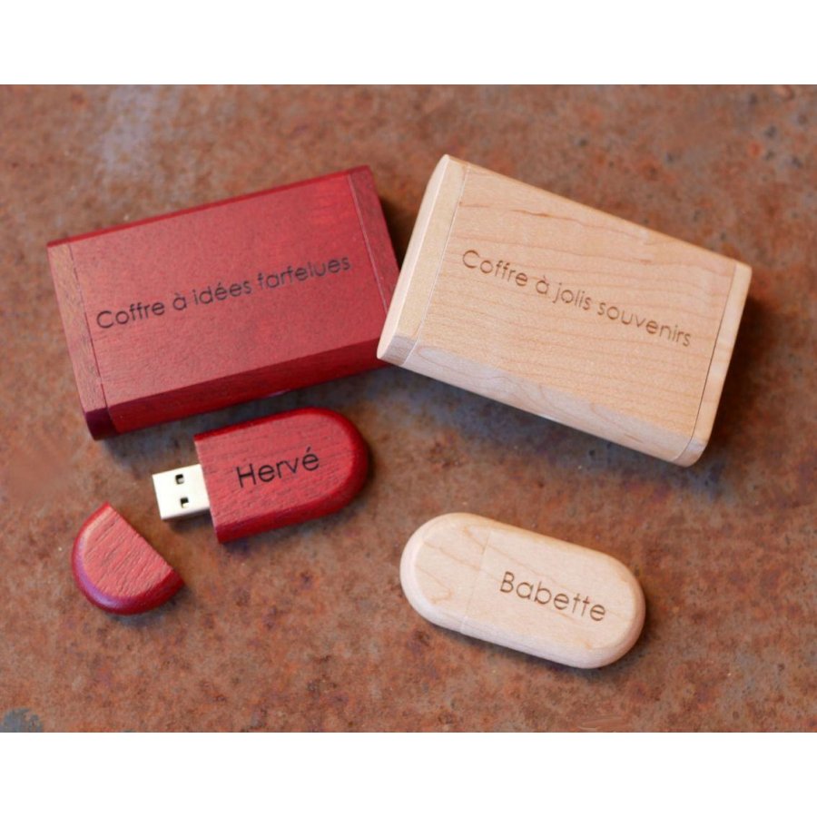 32 GB 3.0 pen drive USB de madeira vermelha em caixa de gravura