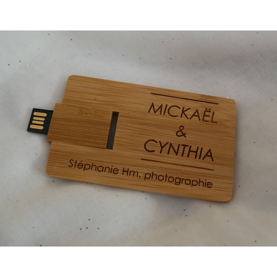 Chave USB 32 GB Cartão de madeira de bambu carbonizado para ser personalizado por gravação