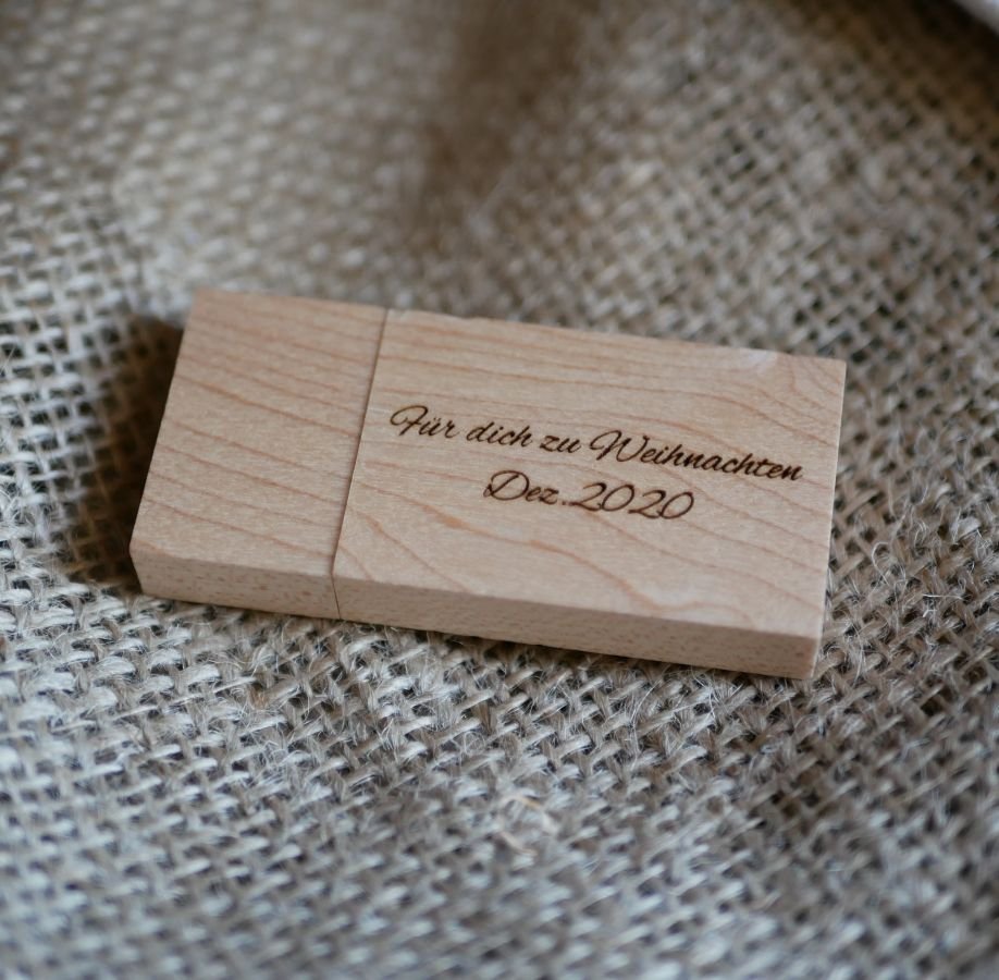 Chave USB de madeira de 32 GB, rectangular, a personalizar através de gravação