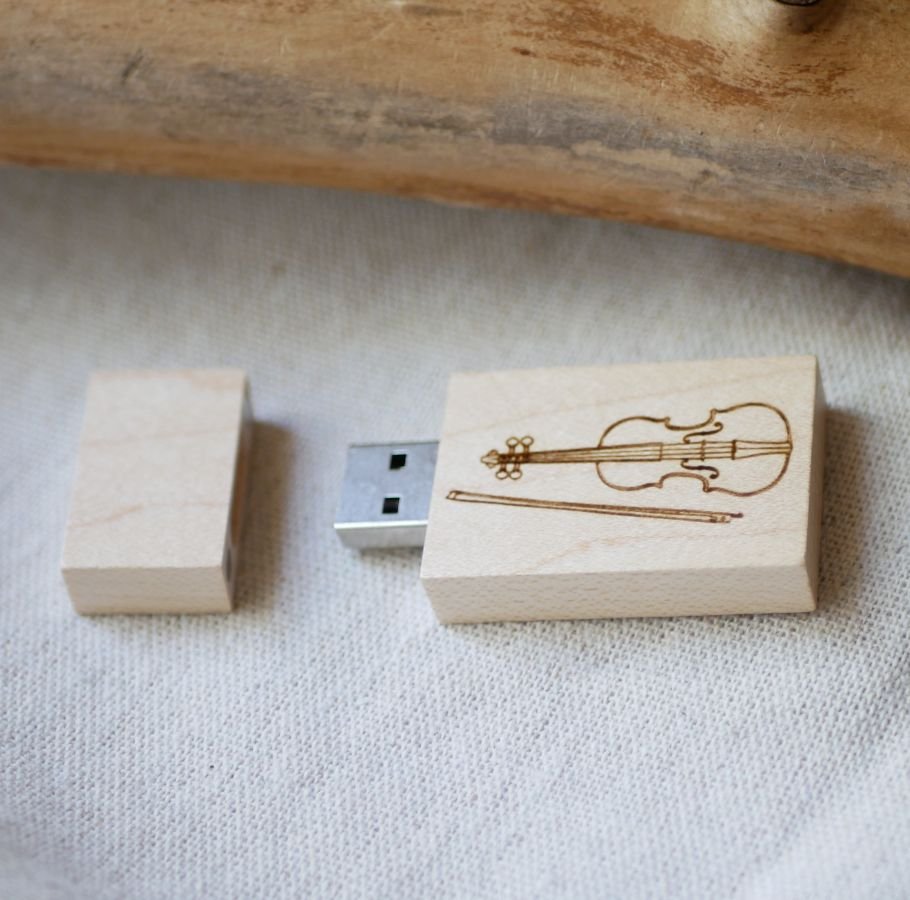 Chave USB de madeira de 32 GB, rectangular, a personalizar através de gravação