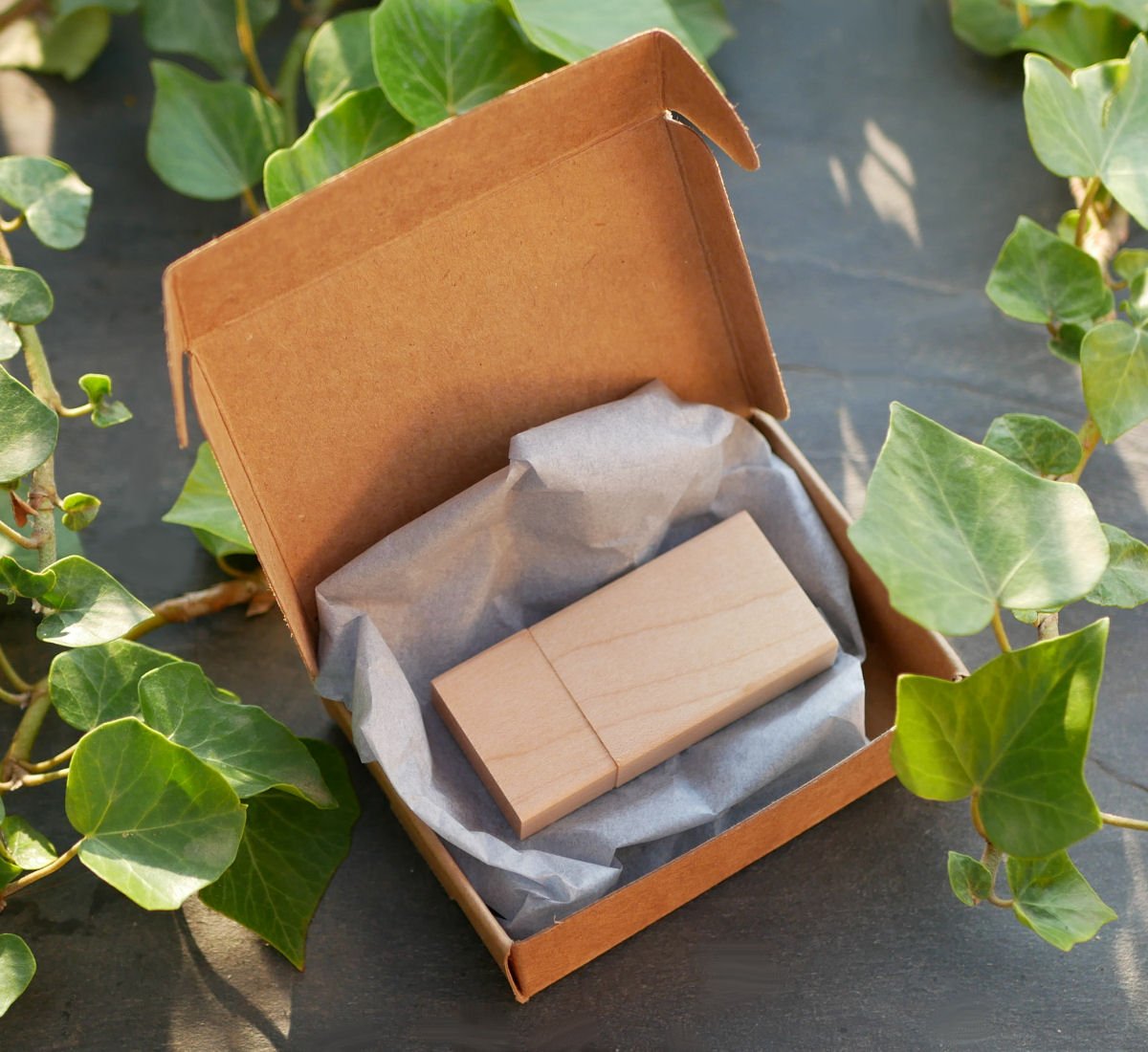 Chave USB de madeira de 32 GB, rectangular, a personalizar através de gravação