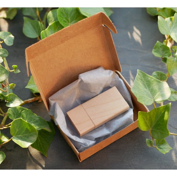 Chave USB de madeira de 32 GB, rectangular, a personalizar atrav&eacute;s de grava&ccedil;&atilde;o