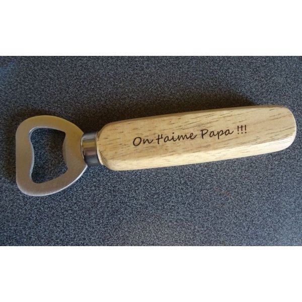 Abre-garrafas de madeira gravada para personalizar, presente de casamento 