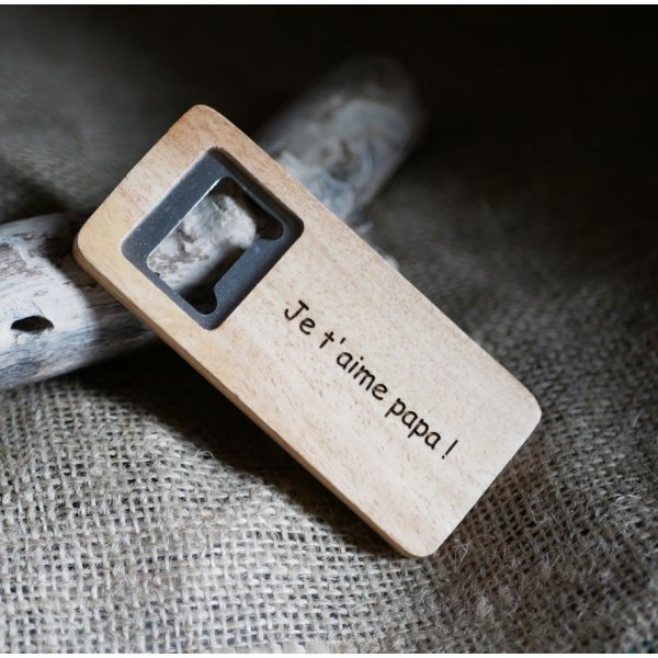 Abridor de garrafas de madeira para personalizar, presente de casamento 