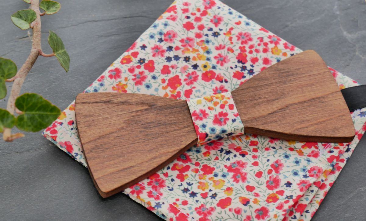 Conjunto de arco de madeira Pouch Butterfly broche Liberty