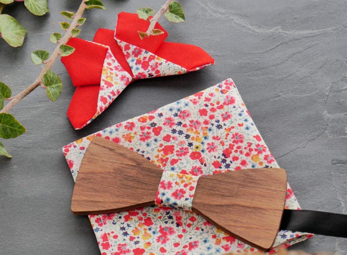 Conjunto de arco de madeira Pouch Butterfly broche Liberty