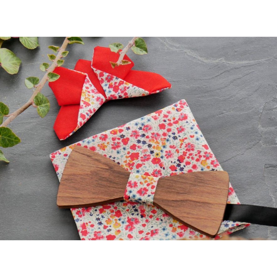Conjunto de arco de madeira Pouch Butterfly broche Liberty