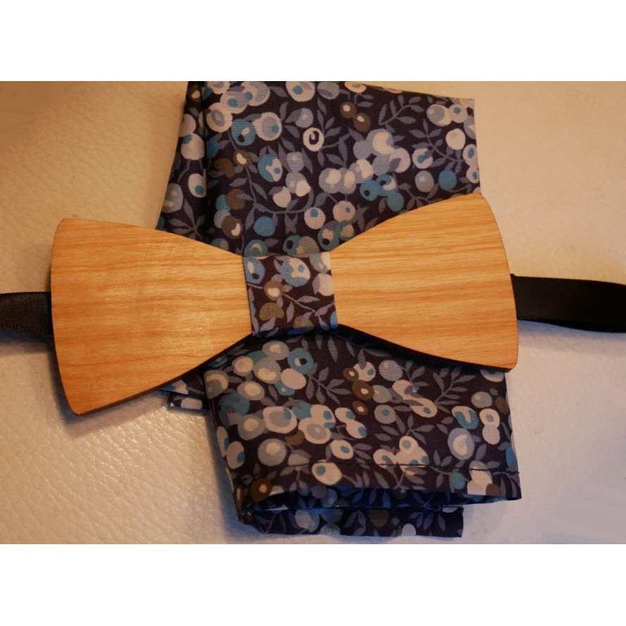 Conjunto de laço de madeira Liberty pouch L13 tons azuis