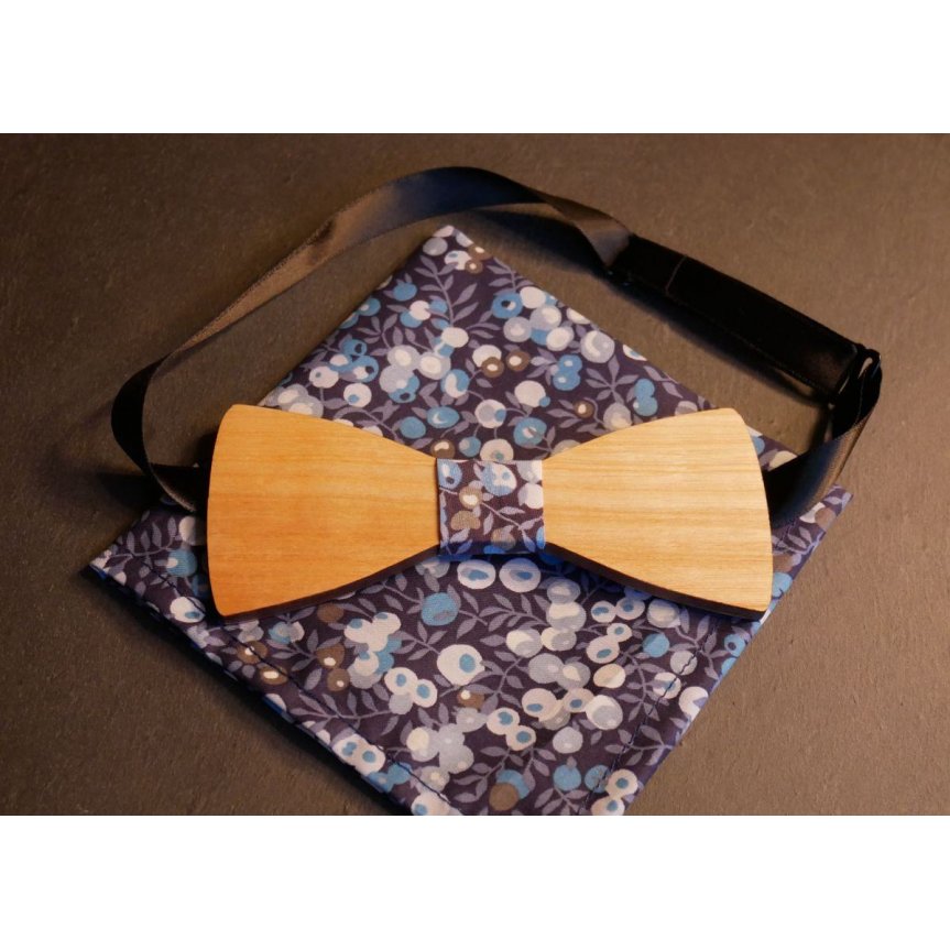 Conjunto de laço de madeira Liberty pouch L13 tons azuis