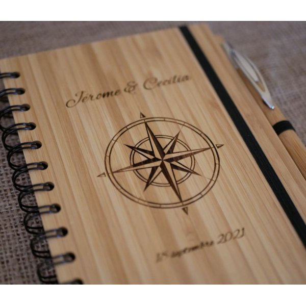 Livro de convidados de madeira para casamento ou cerim&oacute;nia a personalizar