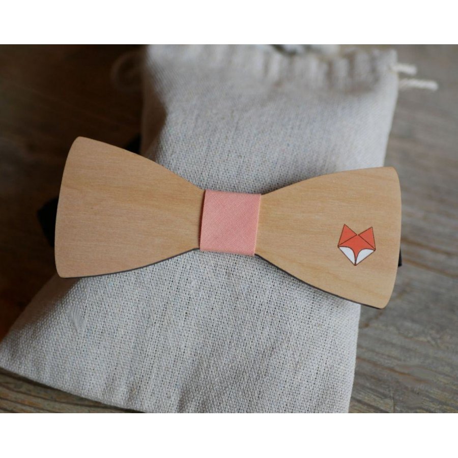 Laço de madeira, desenho personalizável, gravado e pintado, feito em França