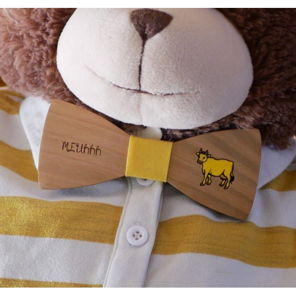 La&ccedil;o de madeira, desenho personaliz&aacute;vel, gravado e pintado, feito em Fran&ccedil;a