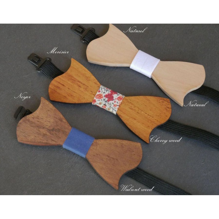Laço assimétrico de madeira de cerejeira para as crianças personalizarem