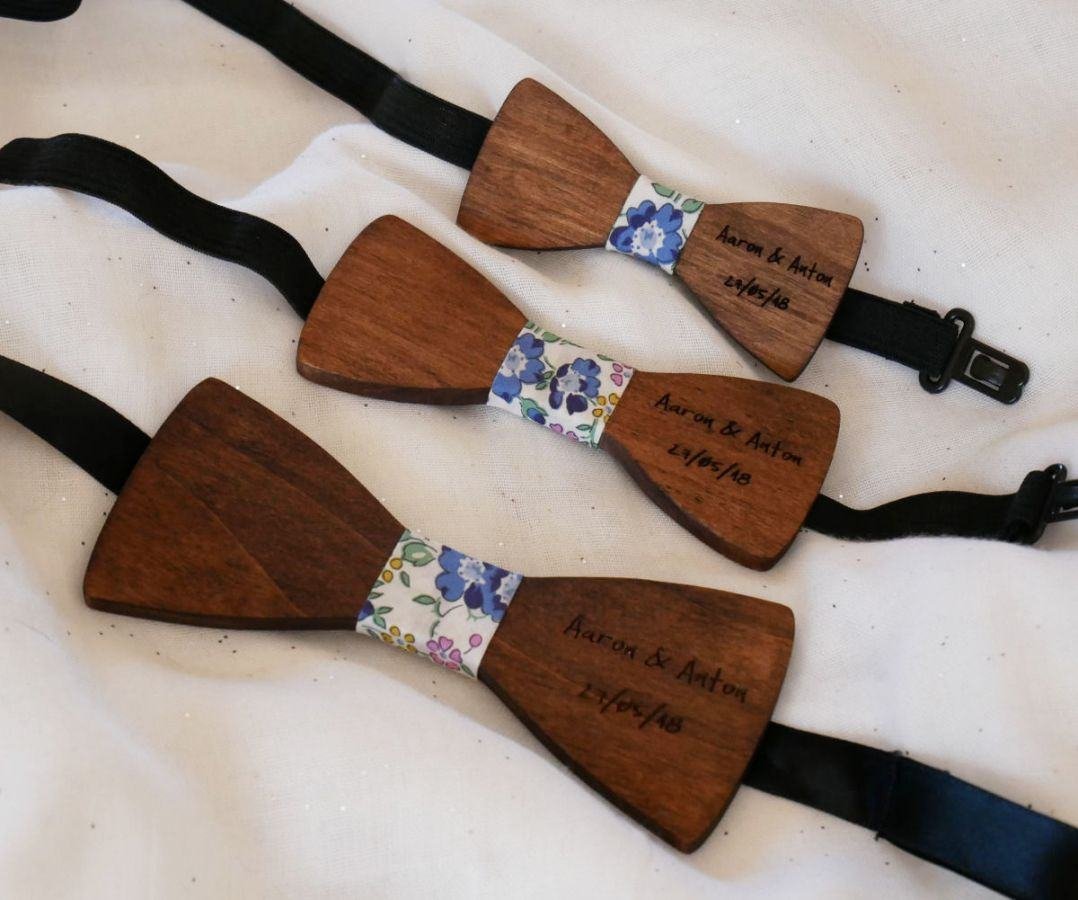 Laço de madeira de nogueira personalizado para crianças