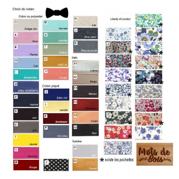 Gravata de la&ccedil;o infantil em madeira clara a personalizar em Fran&ccedil;a