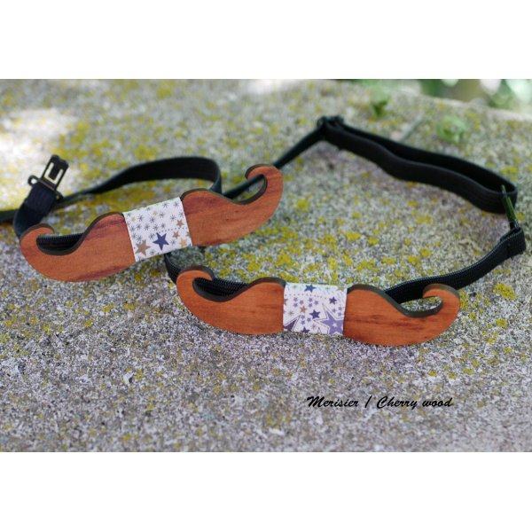 Gravata-borboleta de madeira para crian&ccedil;as Bigodes para personalizar