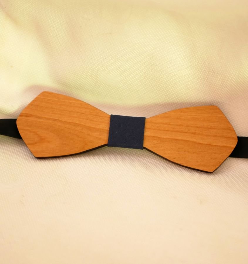 Gravata de madeira francesa para homens "le rablé long" personalizável