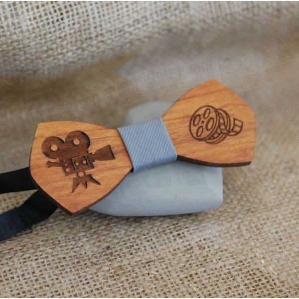 Gravata de madeira francesa para homens "le rabl&eacute;" de tamanho pequeno e personaliz&aacute;vel