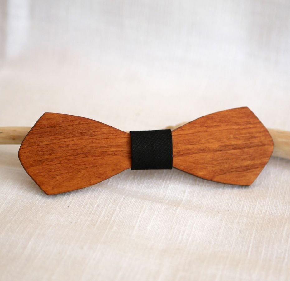 Gravata de madeira francesa para homens "le rablé long" personalizável