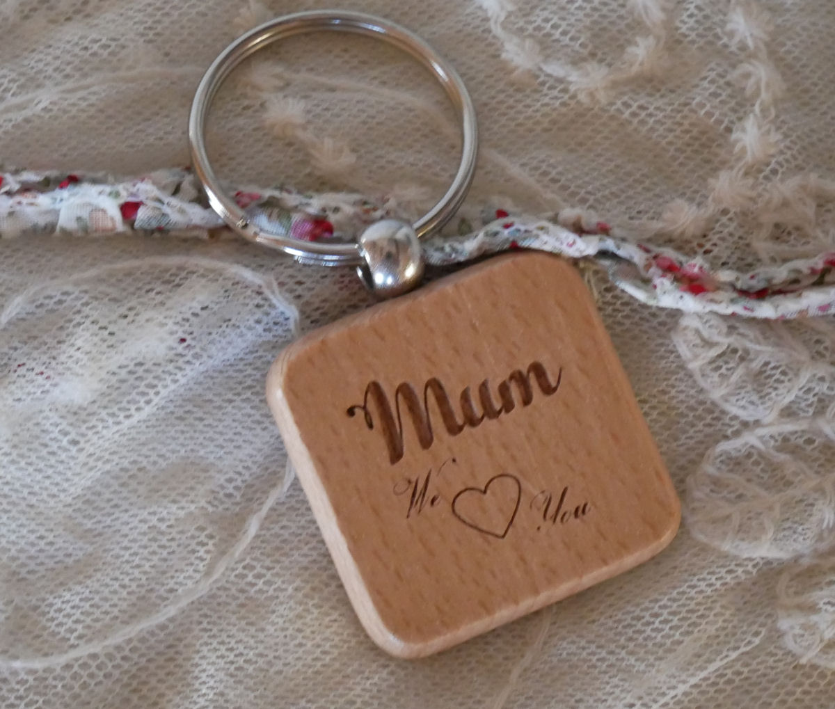 Porta-chaves quadrado de madeira St Christophe para personalizar com gravação