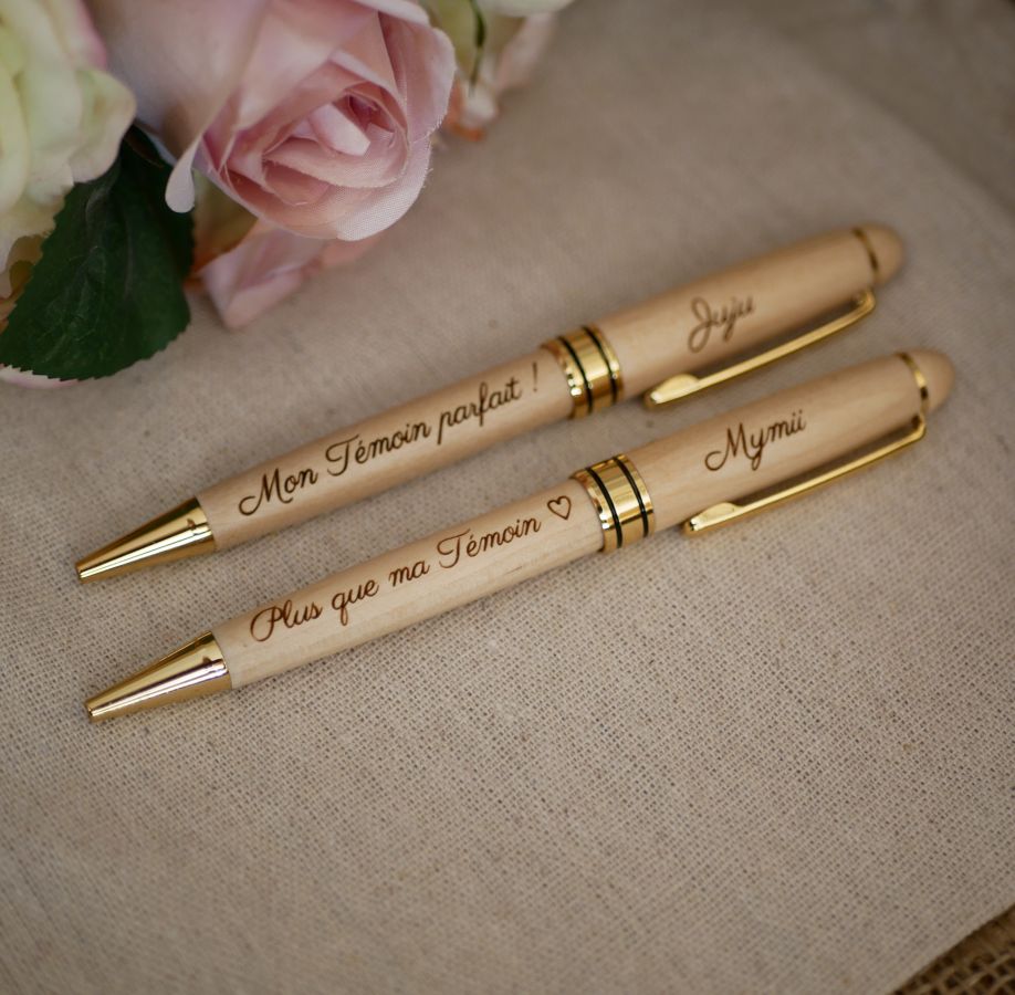 Caneta de madeira leve gravada para personalizar