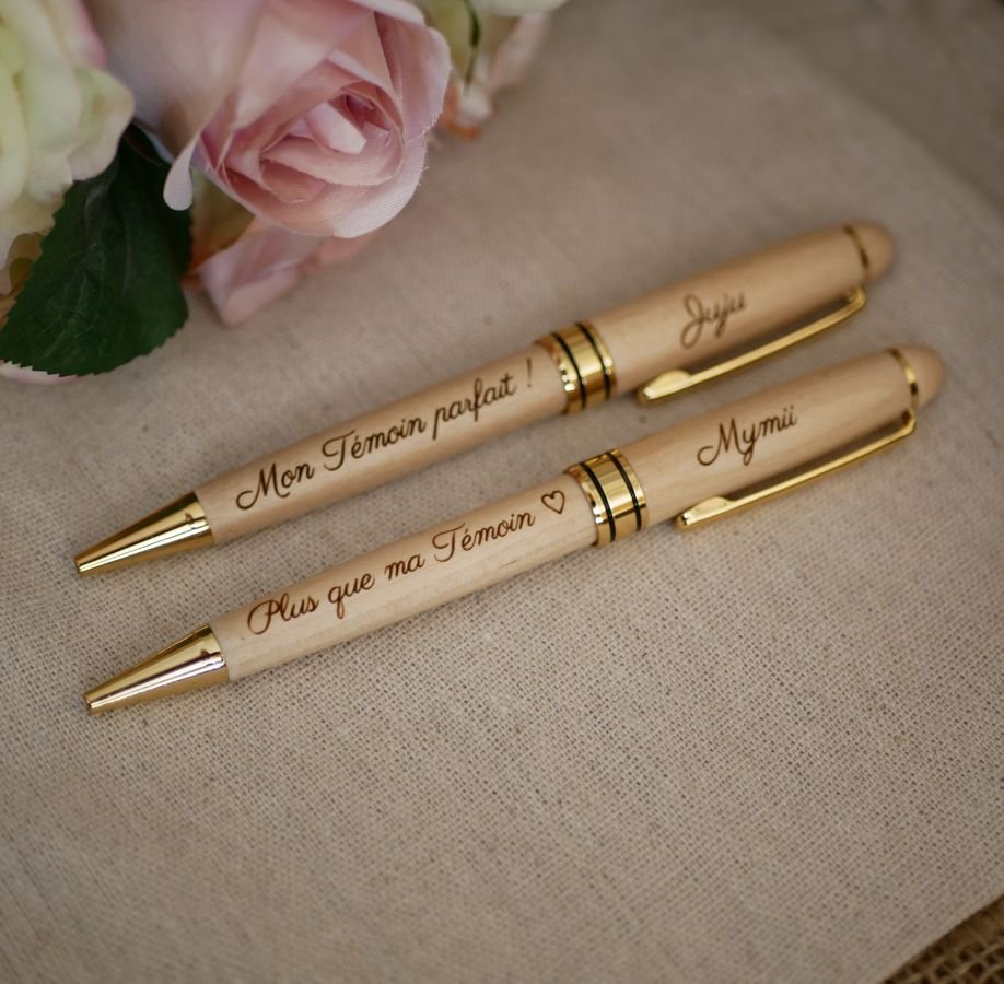 Caneta de madeira leve gravada para personalizar