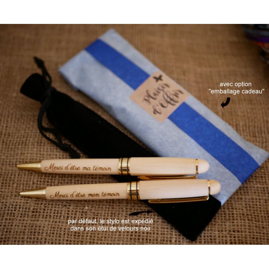 Caneta de madeira leve gravada para personalizar