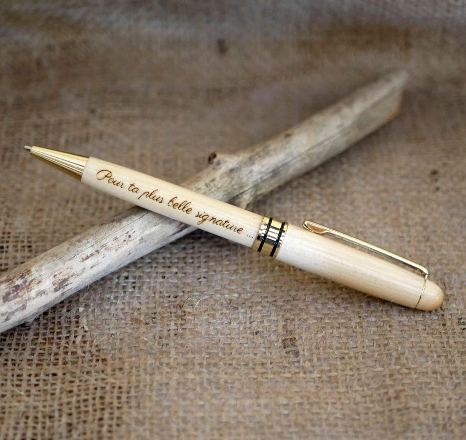 Caneta de madeira leve gravada para personalizar