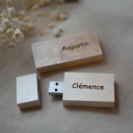 Chave USB de madeira de 32 GB, rectangular, a personalizar através de gravação