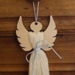 Anjo de madeira para pendurar como boneco "faça você mesmo 