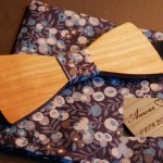 Conjunto de laço de madeira Liberty pouch L13 tons azuis