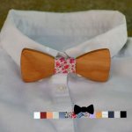 Gravata de laço infantil em madeira clara a personalizar em França