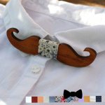 Gravata-borboleta de madeira para crianças Bigodes para personalizar